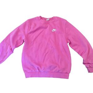 GUC Girls Large Nike Sportswear Club Fleece Bubblegum Pink Crewneck Sweatshirt